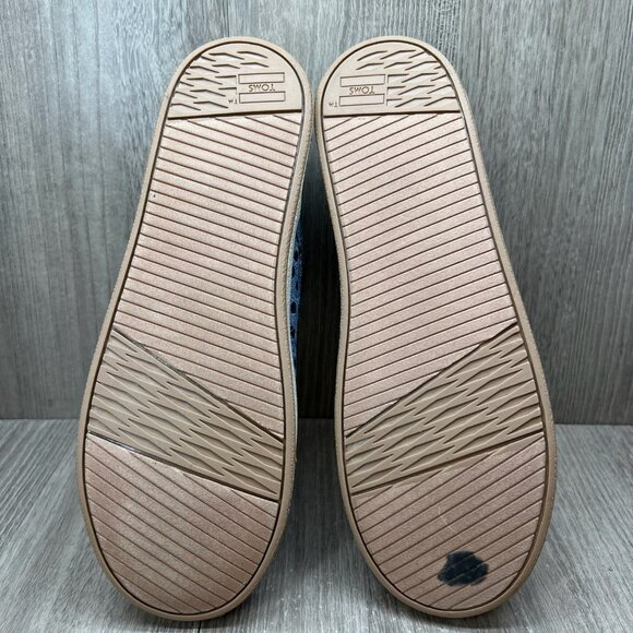 Toms Paseo Sneakers Youth Sz 6 Lace Up Flat Cornflower Slub Chambray Broken Dots - Picture 11 of 11